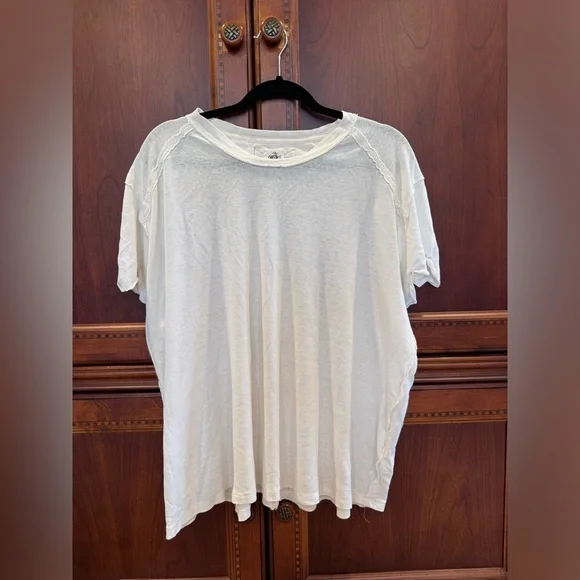 Free People Care FP linen cotton boyfriend tee - Picture 2 of 4
